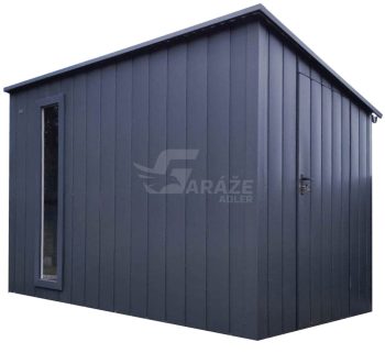 Záhradný domček 3x2m - dvere - okno - antracit - strecha spád dozadu - rýna okapová  GP700
