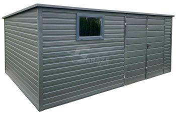 Záhradný domček 4,5x3m - dvere - okno - antracit - strecha spád dozadu  GP701