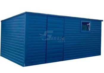 Záhradný domček 4,5m x 3m - dvere - okno - antracit - strecha spád dozadu GP215