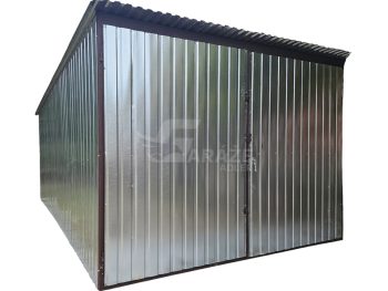 plechová garáž 3x4m - dvojkrídlové dvere - pozinkovaná - strecha spád dozadu GP577