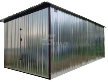 plechová garáž 3x4m - dvojkrídlové dvere - pozinkovaná - strecha spád dozadu GP578