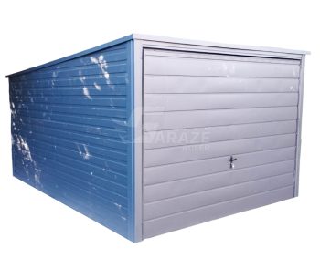 Plechová garáž 3x4m - výklopná brána - antracit - strecha spád dozadu GP223