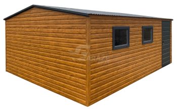 záhradný domček 5x6m - dvere - 2x okno - orech svetlý - strecha spád dozadu GP561