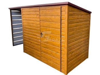 Záhradný domček 2,5x2m + prístrešok 1m - dvere - antracit - strecha spád dozadu GP546