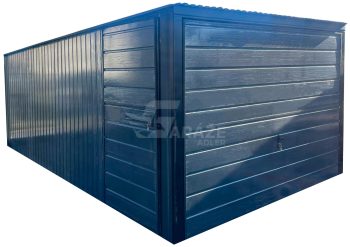 Plechová garáž 3x5m - výklopná brána - dvere - antracit - strecha spád dozadu GP479