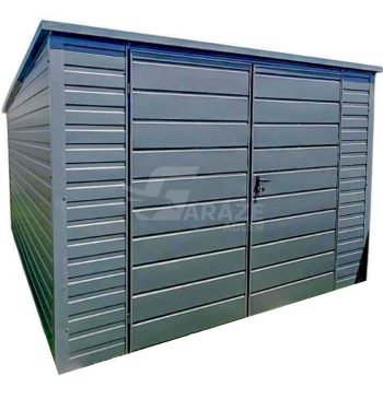 Záhradný domček 3x4,5m - Dvojkrídlové dvere - antracit - strecha spád dozadu GP434