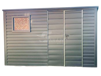 Záhradný domček 4,5x4m Dvojkrídlové dvere - pozinkovaná - 2x okno - antracit - strecha spád dozadu GP384