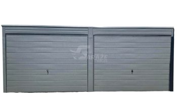 Plechová garáž 6x6 - 2x výklopná brána - antracit - spád dozadu GP129