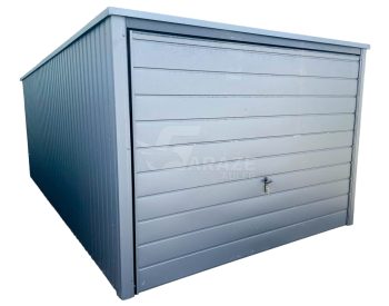 Plechová garáž 3x6 m - výklopná brána - strecha spád dozadu GP192