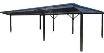 prístrešok na auto CarPort 8x5 m - spád dozadu - rýna okapová GP721